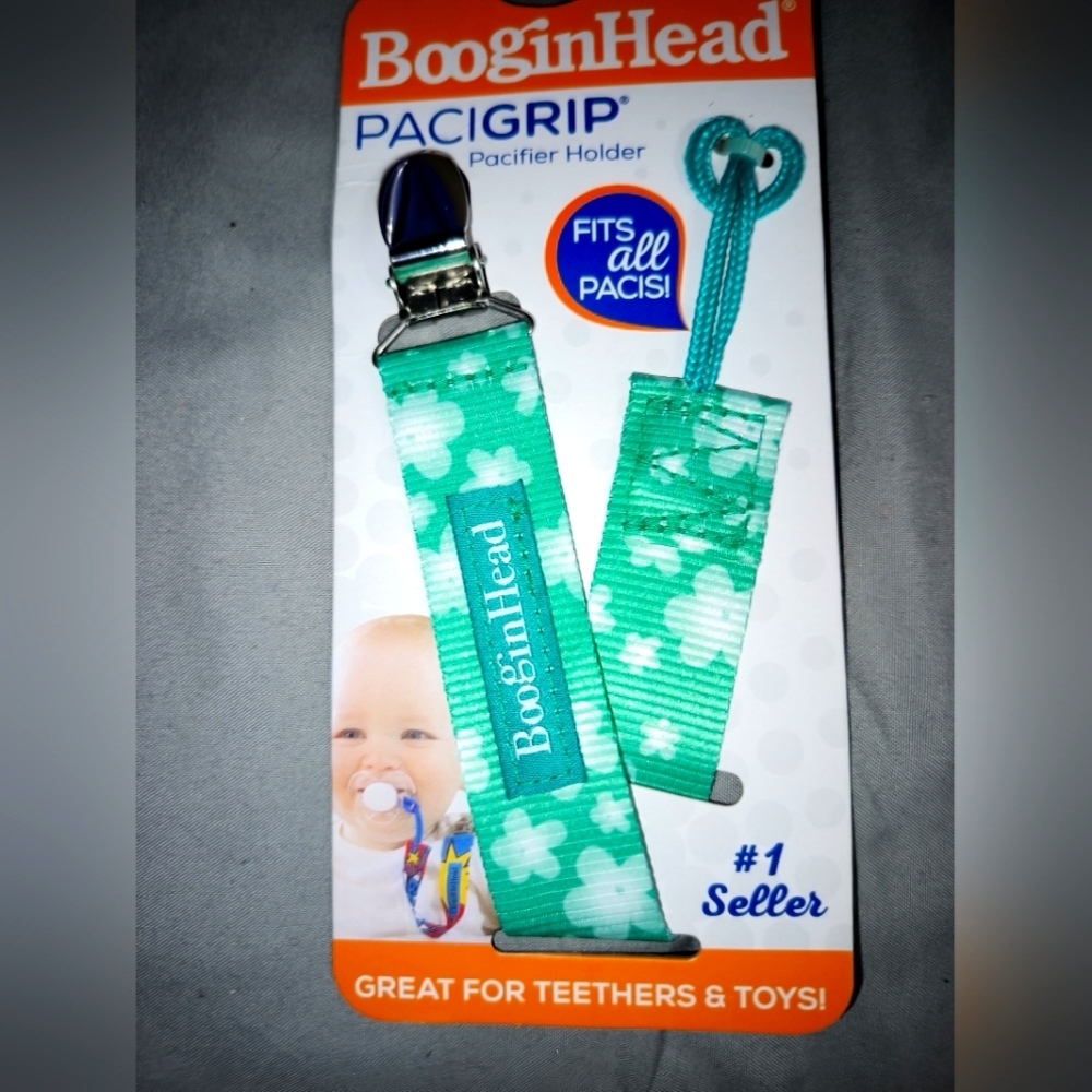 Booginhead paci clip teal